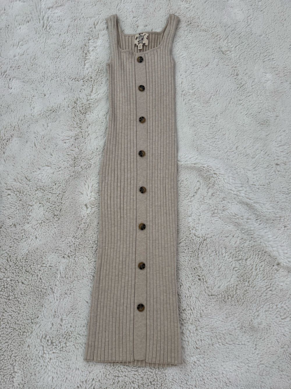 Hippie Rose Ribbed Button Front Sweater Bodycon Dress